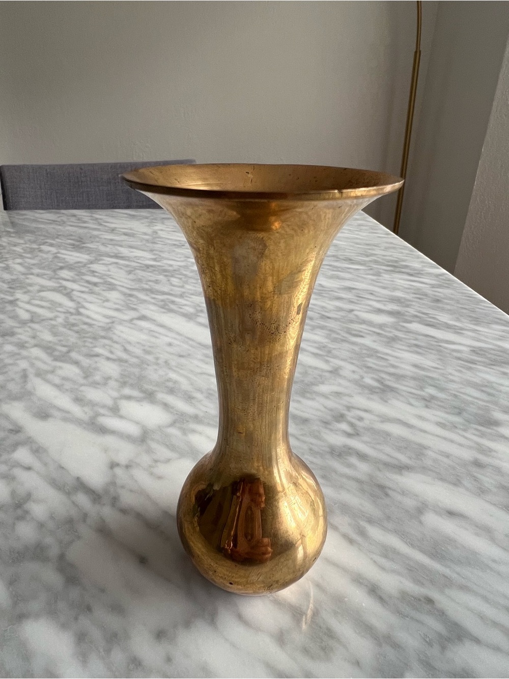 Vintage Brass Decorative Metal Vase - Home Accents